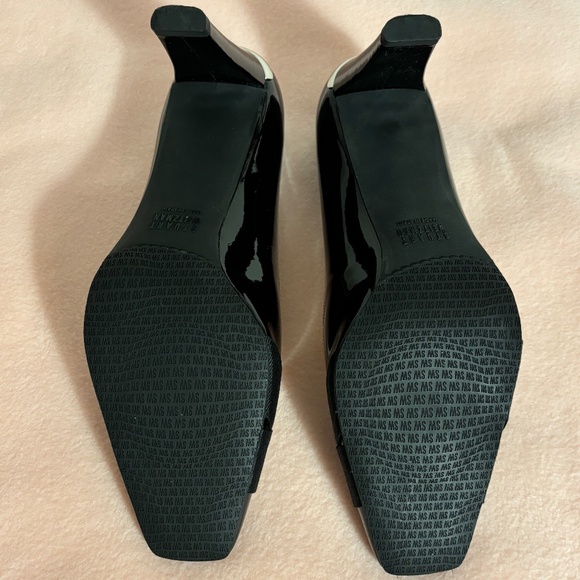 STUART WEITZMAN WOMEN'S BLACK PATENT LEATHER 3 1/4 IN. HIGH HEELS SIZE 8 1/2 - Picture 5 of 5